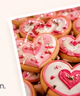 Illustrative pink decorated cookies