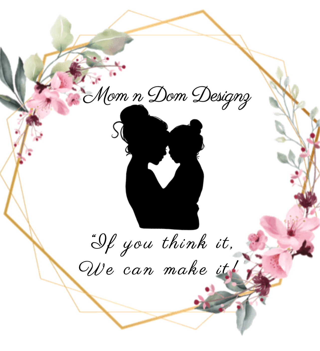 Original Mom n Dom Designz floral mother-and-daughter emblem